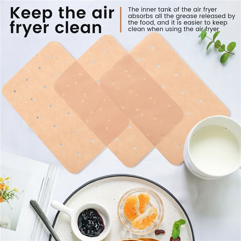 ABWR-Air Fryer Parchment Liners، 100 قطعة من بطانات المقلاة الهوائية المربعة المثقبة، لـ Ninja Foodi XL 6 في 1 DZ201 مقلاة هوائية مزدوجة