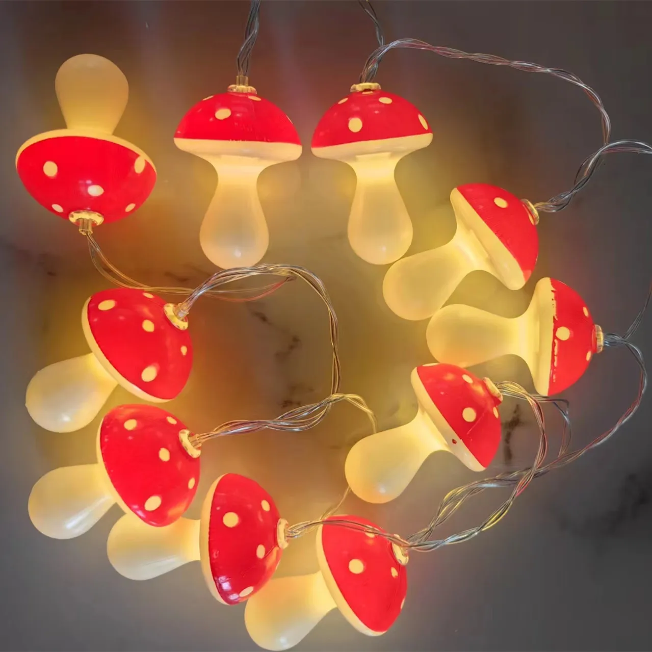 2024 LED Rome Decoration Mushroom String Lights Indoor Party Atmosphere Christmas Battery Flower Fairy Lights Curtains 522