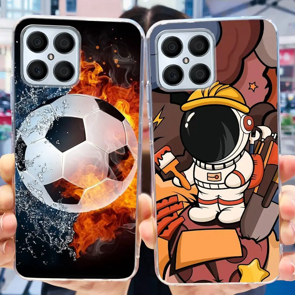 NEW For Honor X8 4G Case Cartoon Astronaut Butterfly TPU Soft Silicone Clear Cover For Huawei Honor X8 X30I X30i 4G Phone Case