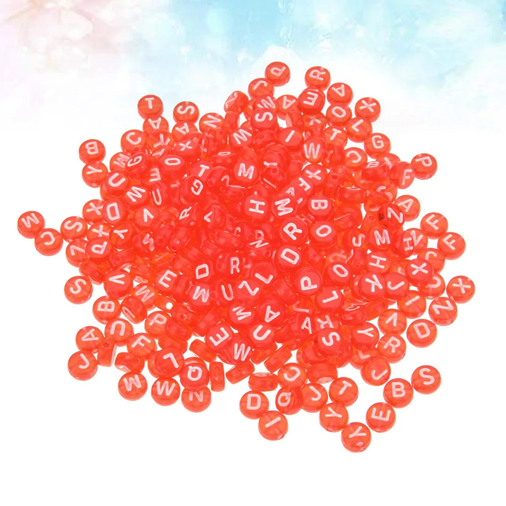 

400 Pcs Acrylic Beads Decor for Jewelry Making DIY Supplies Accessories Red Child