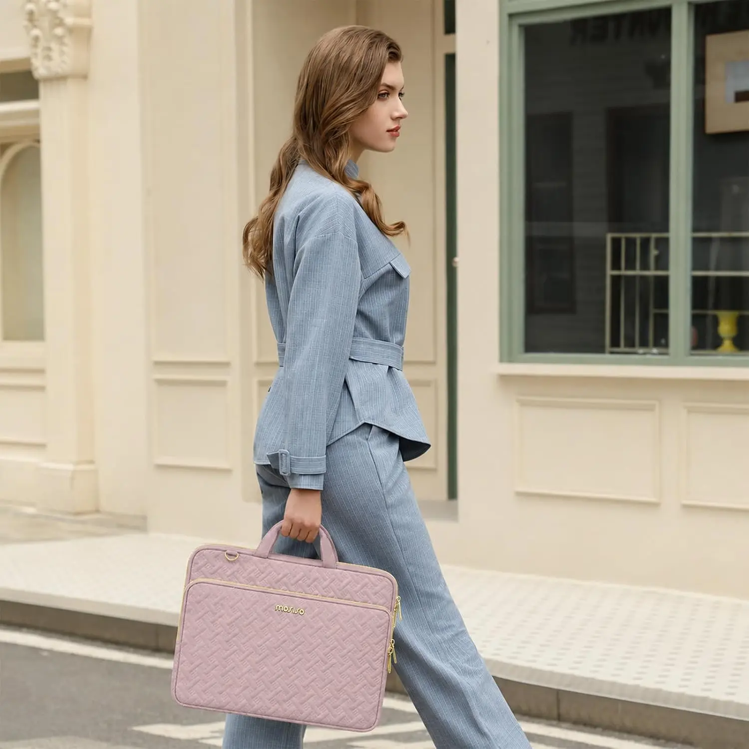 Mosiso Laptop Sleeve Bag 15.6 inch Laptop Bag Protective Notebook Shoulder Briefcase Handbag for MacBook Air Pro HP Acer Dell