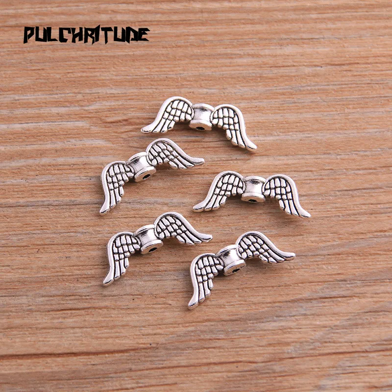 20Pcs 10 Styles Antique Silver Color Wing Bead Spacer Bead Charms Kit For Diy Beaded Bracelets  Jewelry Handmade Making