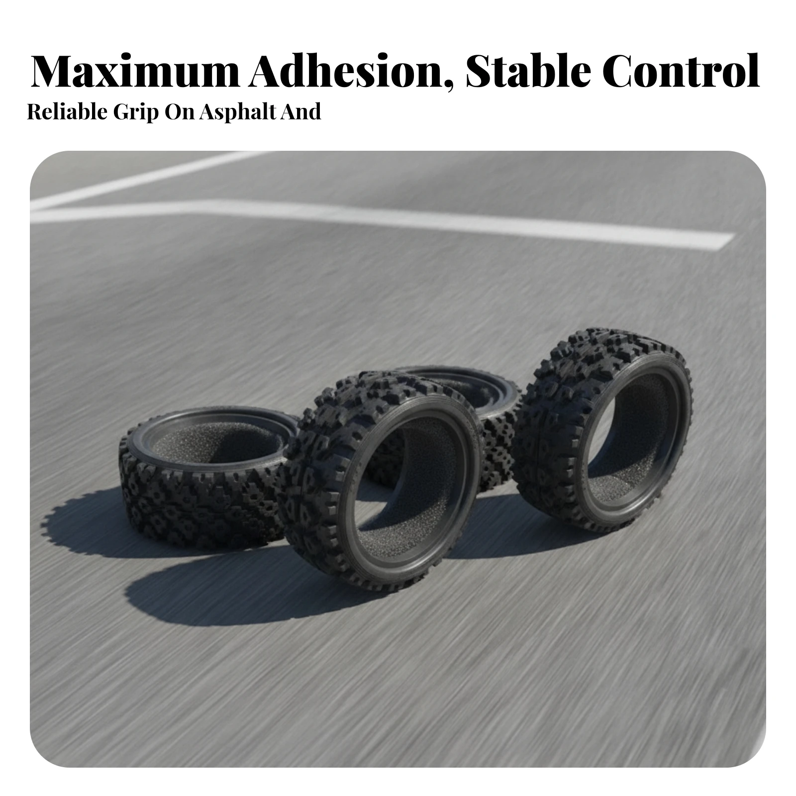 RC Offroad Tires with Foam Inner Liner for 1/10 Trail Truck Knobby Tread High Traction Rubber Body