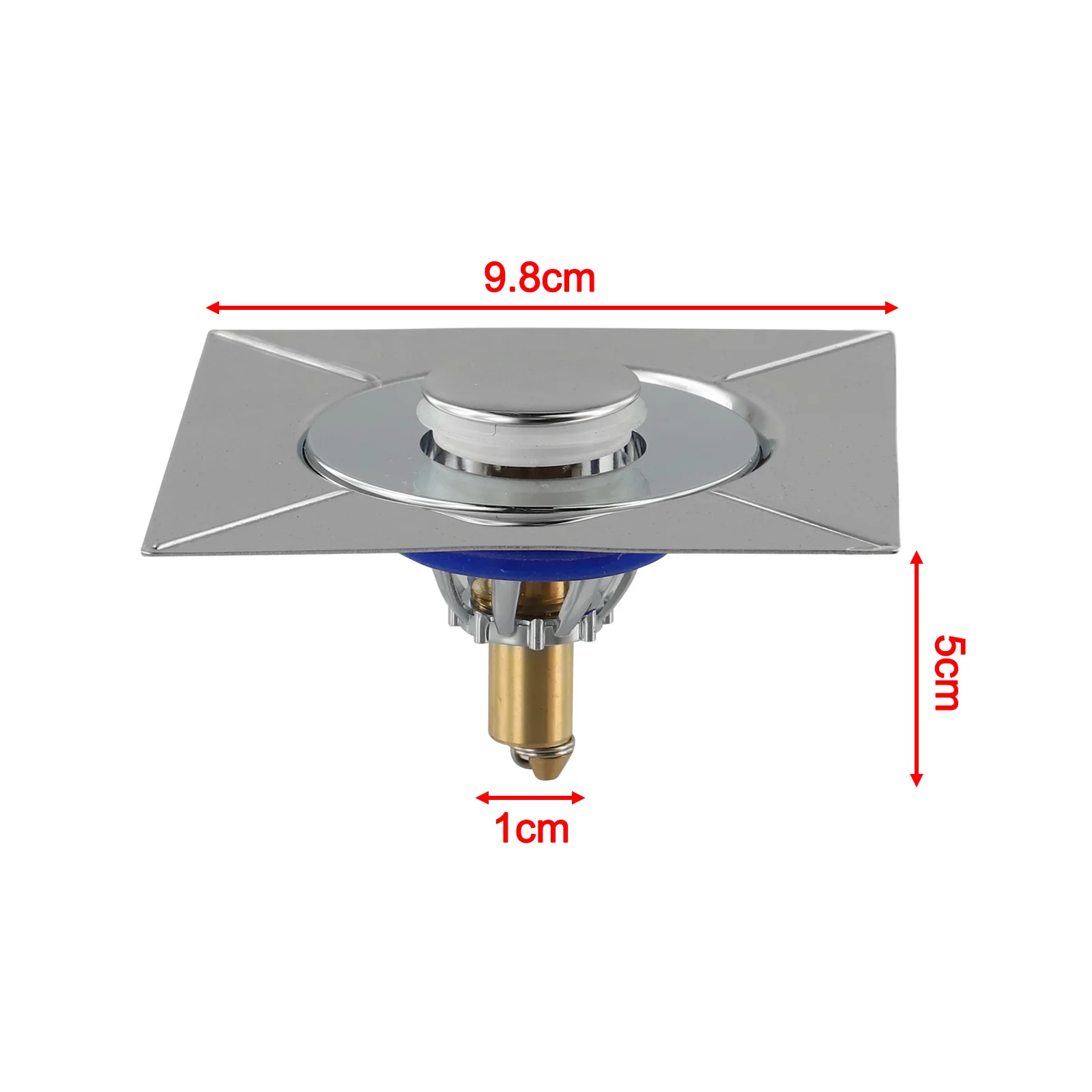 1/2/3pcs Brass Foot Operated Square Floor Drain Fast Drainage Press Pedal Sewer Strainer For Bathroom Kitchens Drain Pipe Parts