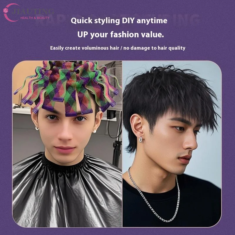 18/28 قطعة ماجيك بدون حرارة موجة المياه مموج الشعر الملمس التلقائي شريط لف تصفيف الشعر موجة تشكيل الحديد الشعر Texturing أداة #1