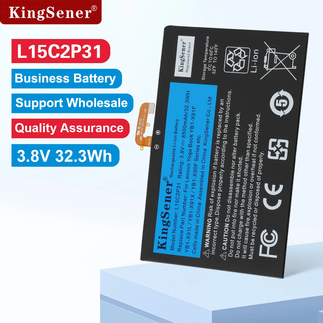 KingSener L15C2P31 8500mAh Laptop Battery For Lenovo Yoga Book YB1-X91F X91L X91X YB1-X90F YB1-X90L Series Tablet Battery