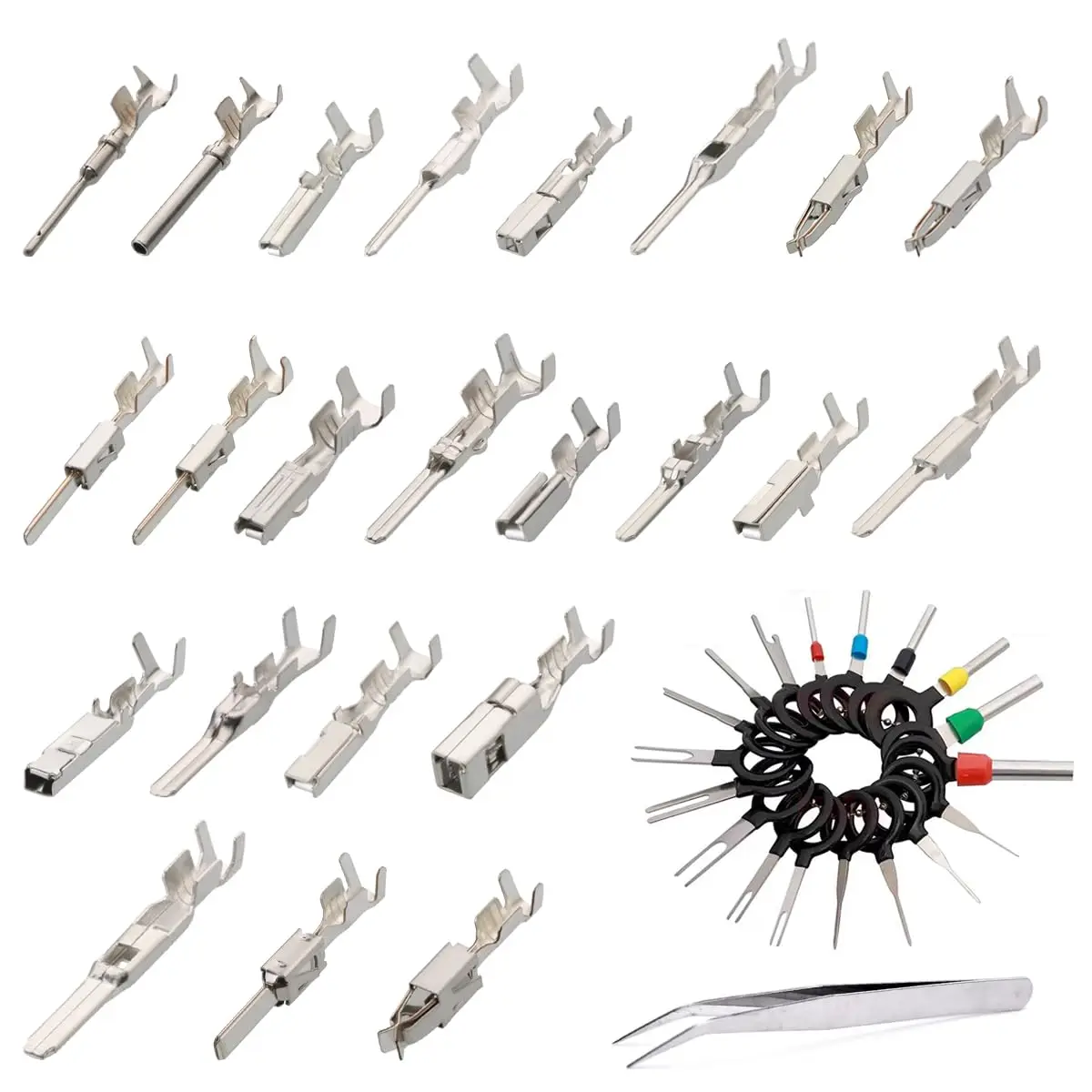 460 Stück 1/1,5/1,8/2,2/2,8/3,5mm Kabelendverschlüsse Stecker und Buchsen für Kfz-Verkabelung und Elektrische Anschlüsse – Detail 4
