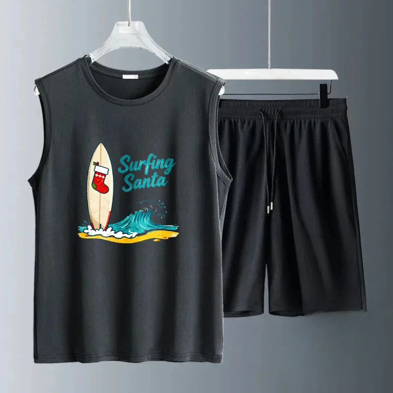 الرجال تانك الأعلى مجموعات الأزياء تنفس البوليستر Summe قصيرة الأكمام + السراويل ملابس للرجال مجموعة الرجال البلوز مجموعة الرجال مجموعة