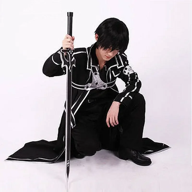 Disfraz de kinigaya Kazuto de Anime, conjunto de uniforme Unisex para adultos, Sword Art Online, zapatos Kirito, pelucas de alicización, botas