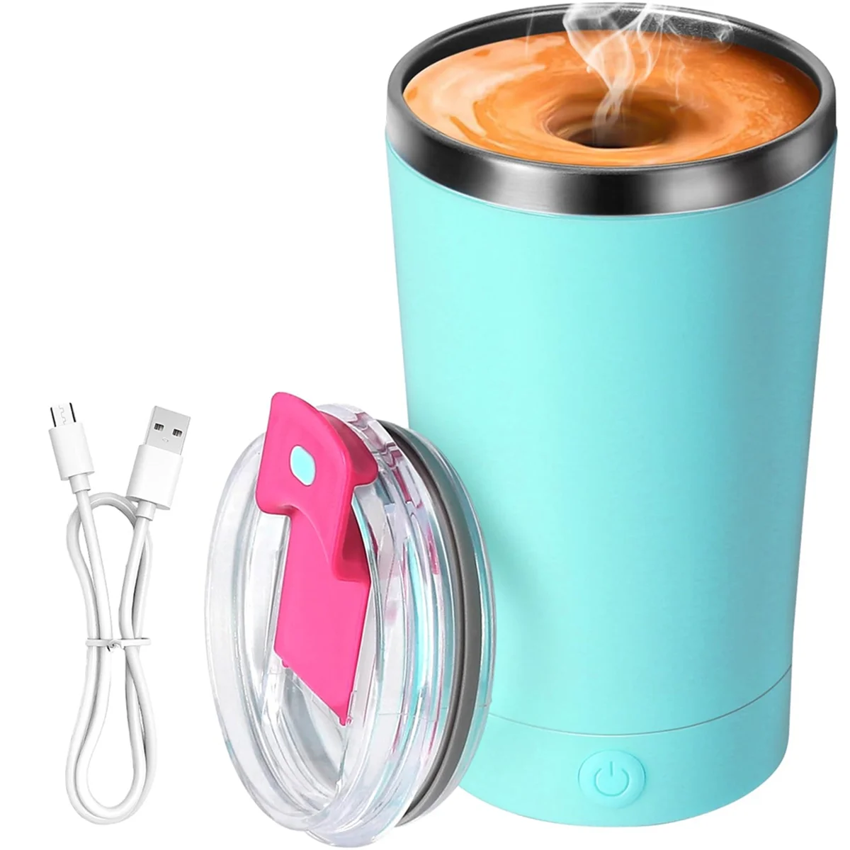 A71P Electric Stirring Coffee Mug,Self Mixing Mug400ML StainlessSteel Automatic Stirring Mixer Cup Suitable for Coffee,Milk,B
