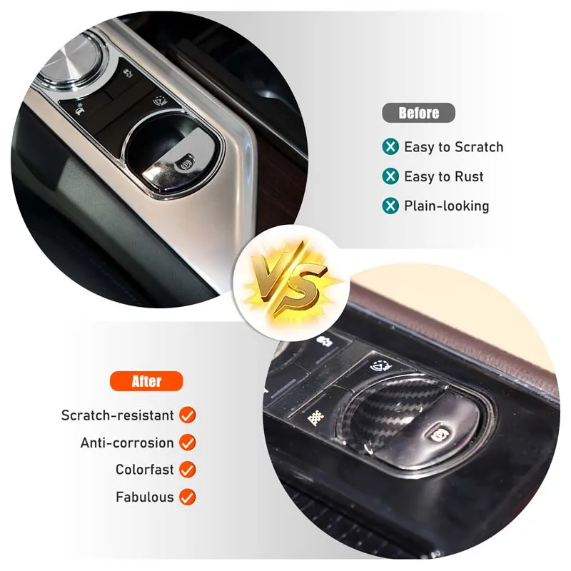 For 2008-2015 Jaguar XF/XJ ABS Carbon Fiber Car Styling Electronic Handbrake Anti-scratch Base Cover Car Interior Accessories