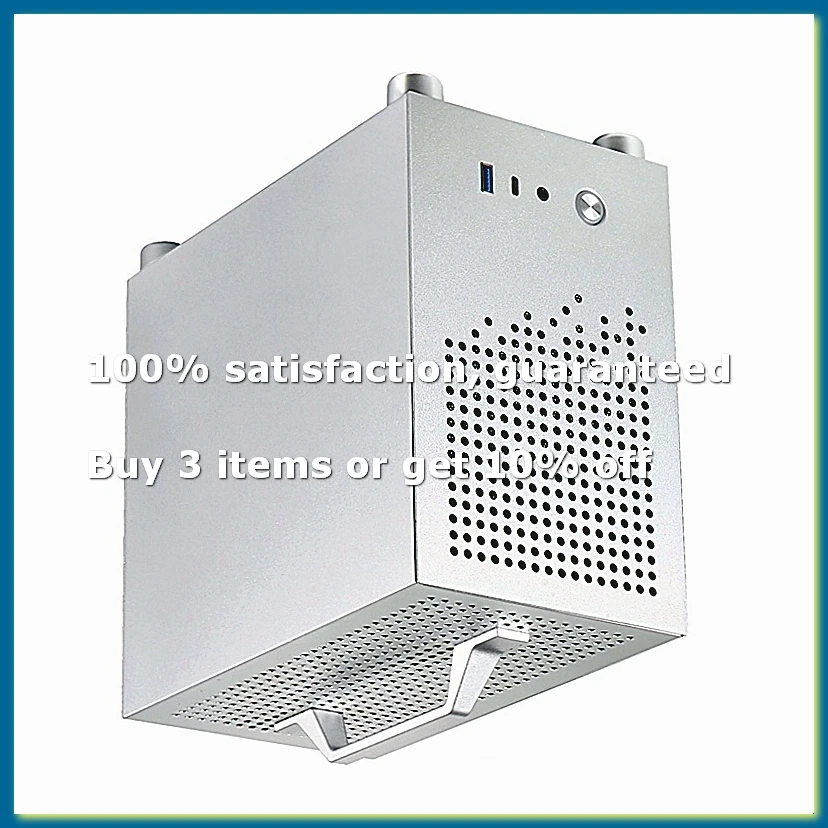 Micro-ITX Case PC Case SKTC A17 SGCC Computer Case Support Micro-ITX Mini PC Silver-DTB3