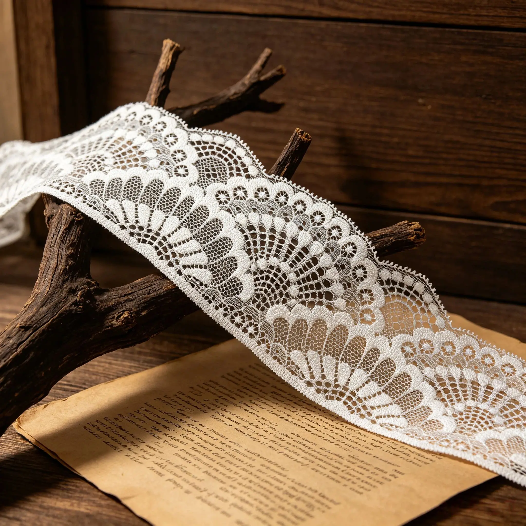 Retro embroidered lace ribbon, 2.75 inches wide, lace decorative craft, suitable for DIY embroidered bed skirt lace