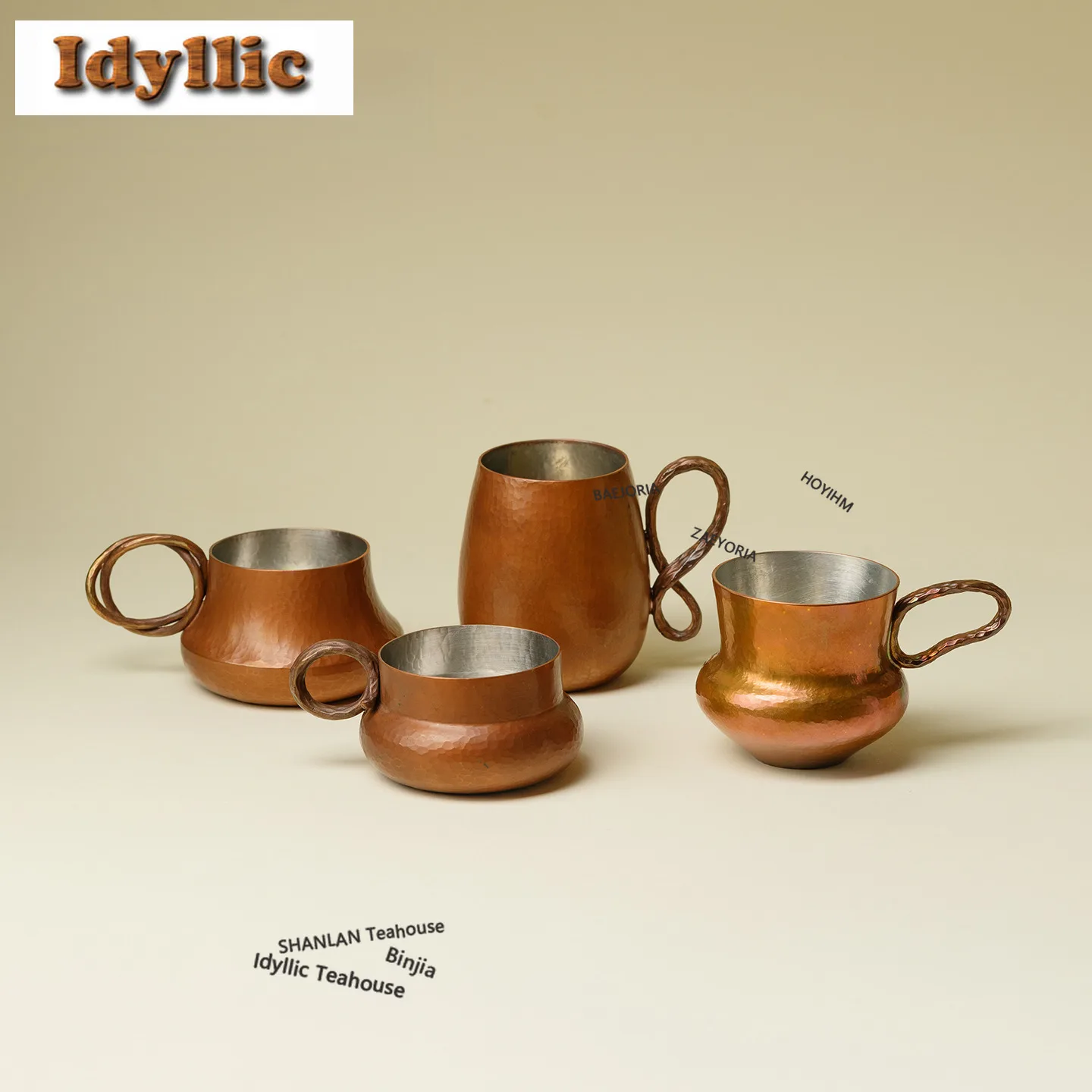 HOYIHM Red Copper Malleolar Stria Coffee Mug Cappuccino Latte Cup Afternoon Tea Mug Office Water Cup Teaware Decoration Gifts