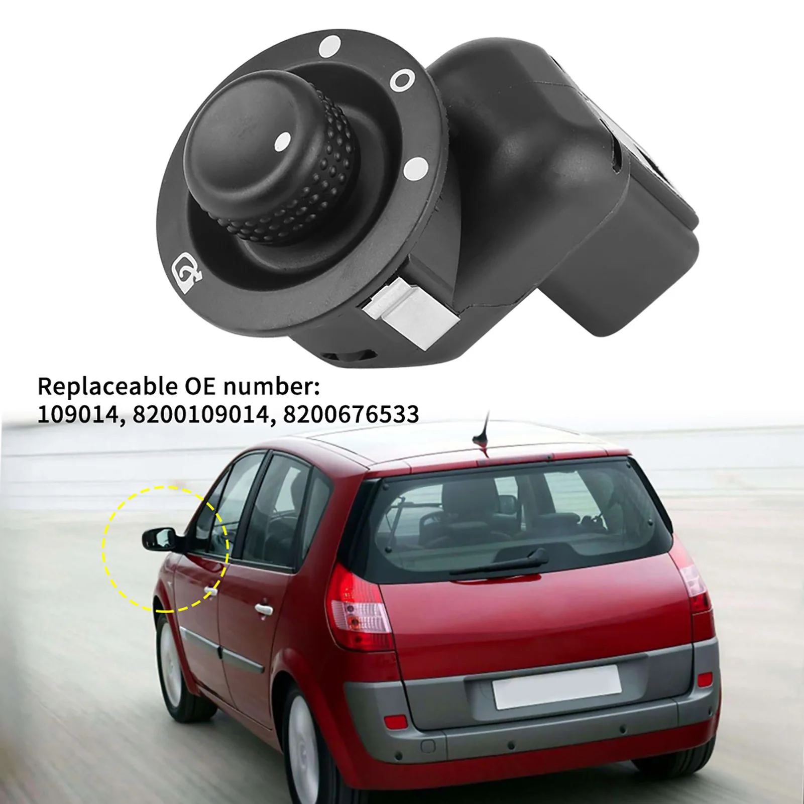 8200109014 مرآة كهربائية للتحكم في مرآة الرؤية الخلفية كونترول لـ Clio III II 2 Scenic 2 109014