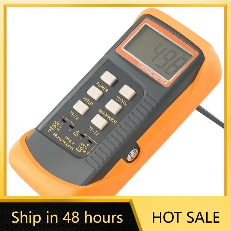 Temperature Meter K Type Thermocouple Sensor Probe Detector Meter -50°C To 1300°C LED 6802 II Digital Thermometer