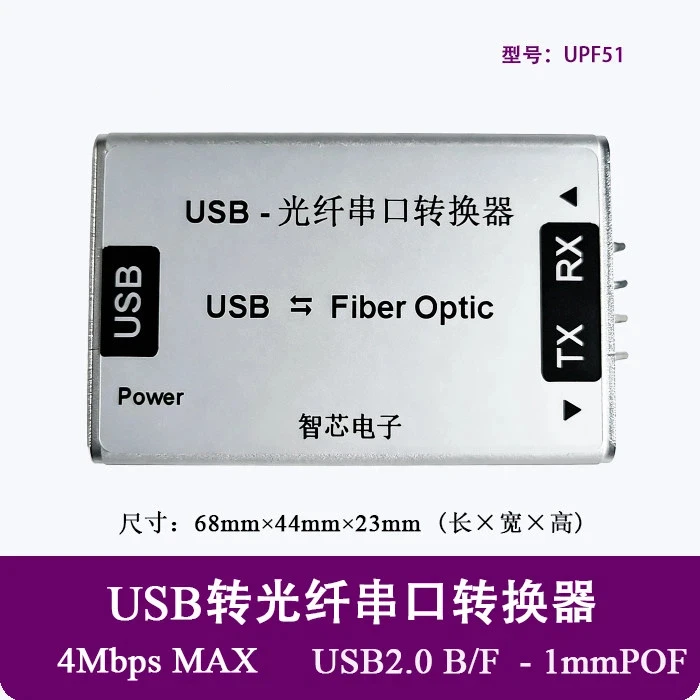 USB to Fiber Optic Serial Port Converter Module Plastic Optical Fiber