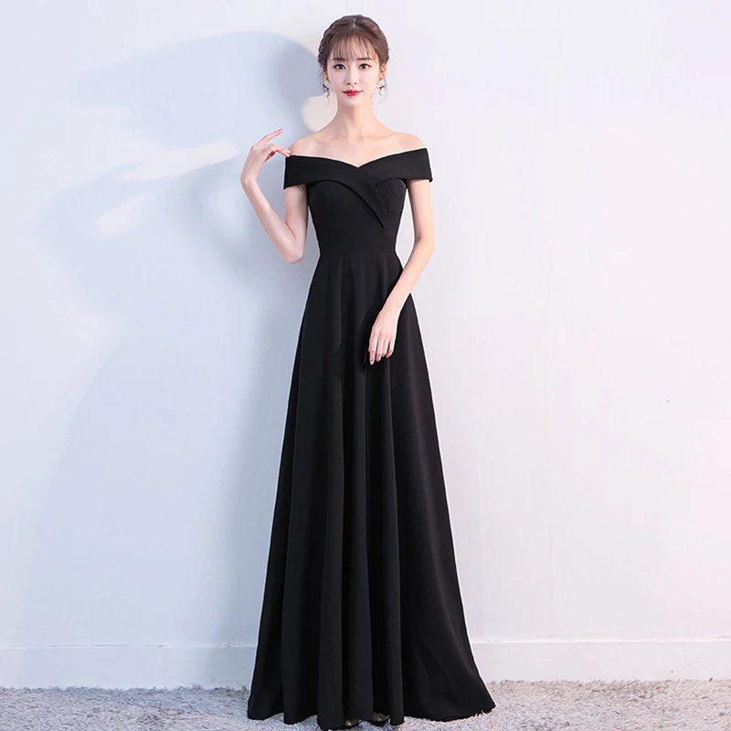 Damen-Abendkleid mit freiem Schulterbereich, elegantes, bodenlanges Kleid, hochwertige, schlichte, luxuriöse Bankett-, Party-, Abschlussball-, Cocktail- und formelle Kleidung – Detail 6