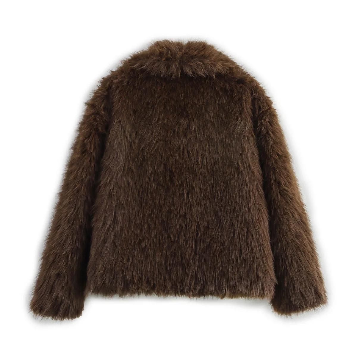 JNLEAOG Abrigo de piel Artificial Faionable ort para mujer otoño nuevo Sle versátil Street Sle largo Sve abrigo holgado