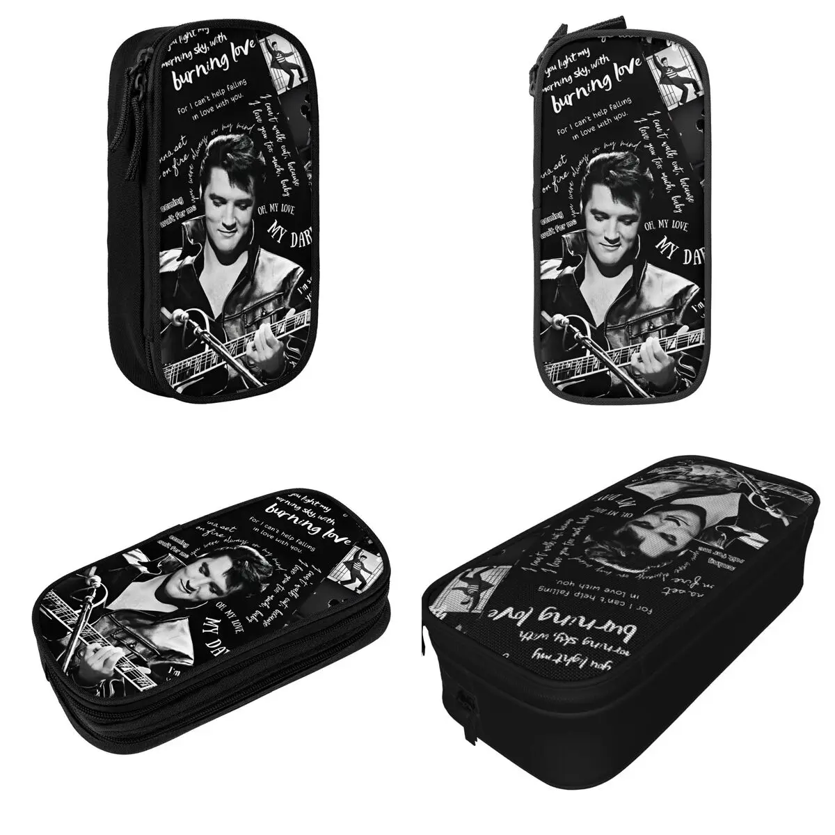 Lovely E-Elvis P-Presleys Legends Pencil Case Pencilcases Pen for Girls Boys Large Storage Bags Students School Gift Stationery