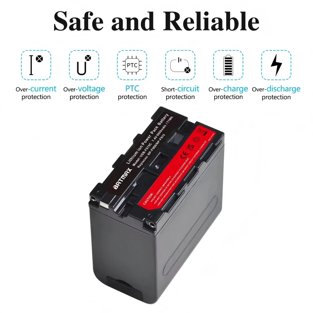 Camera batteries NP-F970C and NP-F960 are suitable for Sony MC1500C, 190P and 198P camcorder batteries.