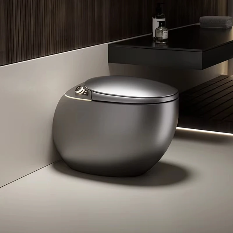High Quality Orange Grey Color Electric Automatic Self Cleaning Integrated Heated Seat S-Trap Intelligent Smart Toilet Remote