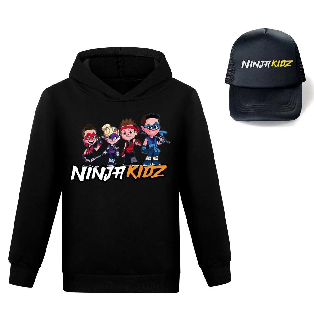 

Толстовка с принтом игры NINJA KIDZ, детские толстовки с героями мультфильмов, детская одежда с длинными рукавами, одежда для мальчиков, толстовка для девочек + шапка