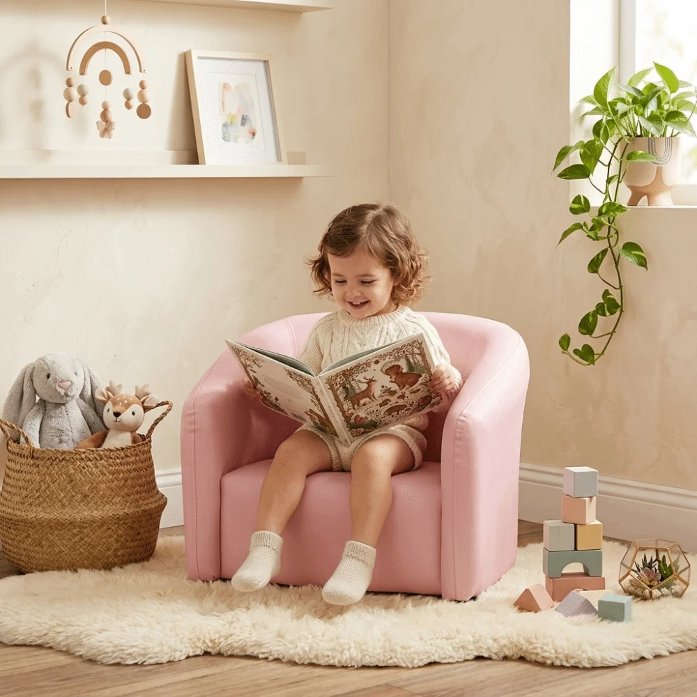 Gift Choice Comfortable Kids Single Sofa Chair Small Soft Lazy Armchair Lightweight Cozy Children Furniture Home view 5