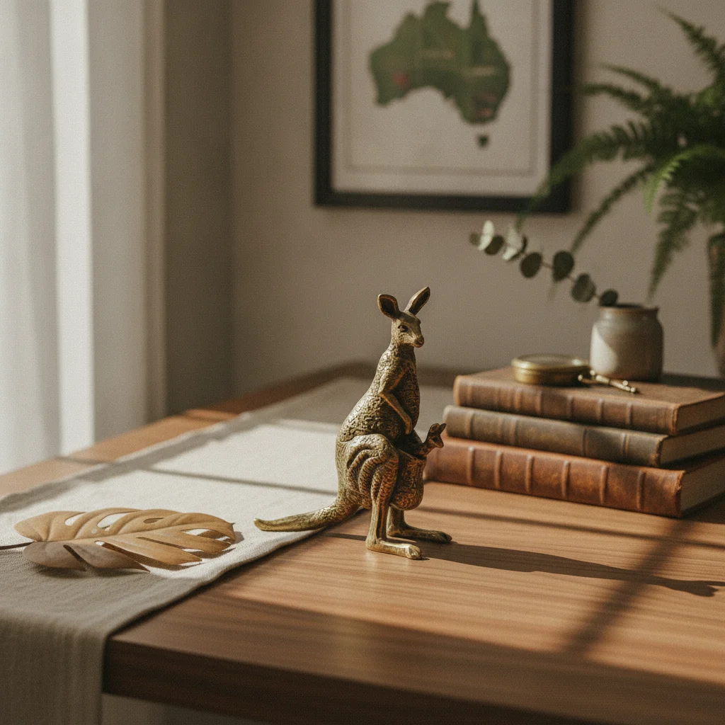 Mother Kangaroo Statue Antique-Style Kangaroo Figurine Creature Decor Decorative Stable Base for Home Display