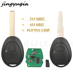 jingyuqin 2 Button Remote Car Key 315/433Mhz PCF7931 For BMW Mini Cooper R53 R50 MG7 For Land Rover Discovery Aoto Fob Control