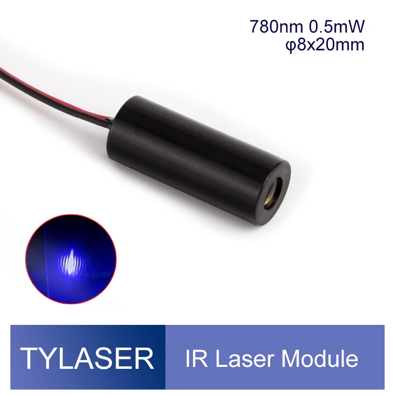 Custom IEC Class I Laser Diode 0.5mw 8x20mm Invisible Light 780nm IR Dot Laser Module Industrial Grade APC Driver