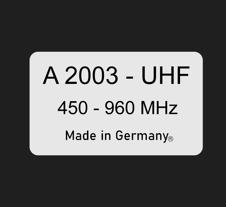 

Высококлассная матовая наклейка A 2003 UHF 450 960 МГц, сделанная в Германии, на заказ, для автомобильного инструмента, Настенный декор, наклейка, профессиональные услуги дизайна