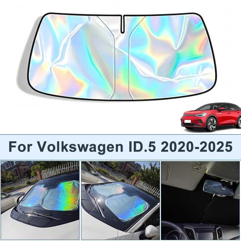 

Foldable Front Windshield Sun Shade For Volkswagen ID.5 2020-2025 UV Reflective Sun Protection Cover Car Interior Accessories