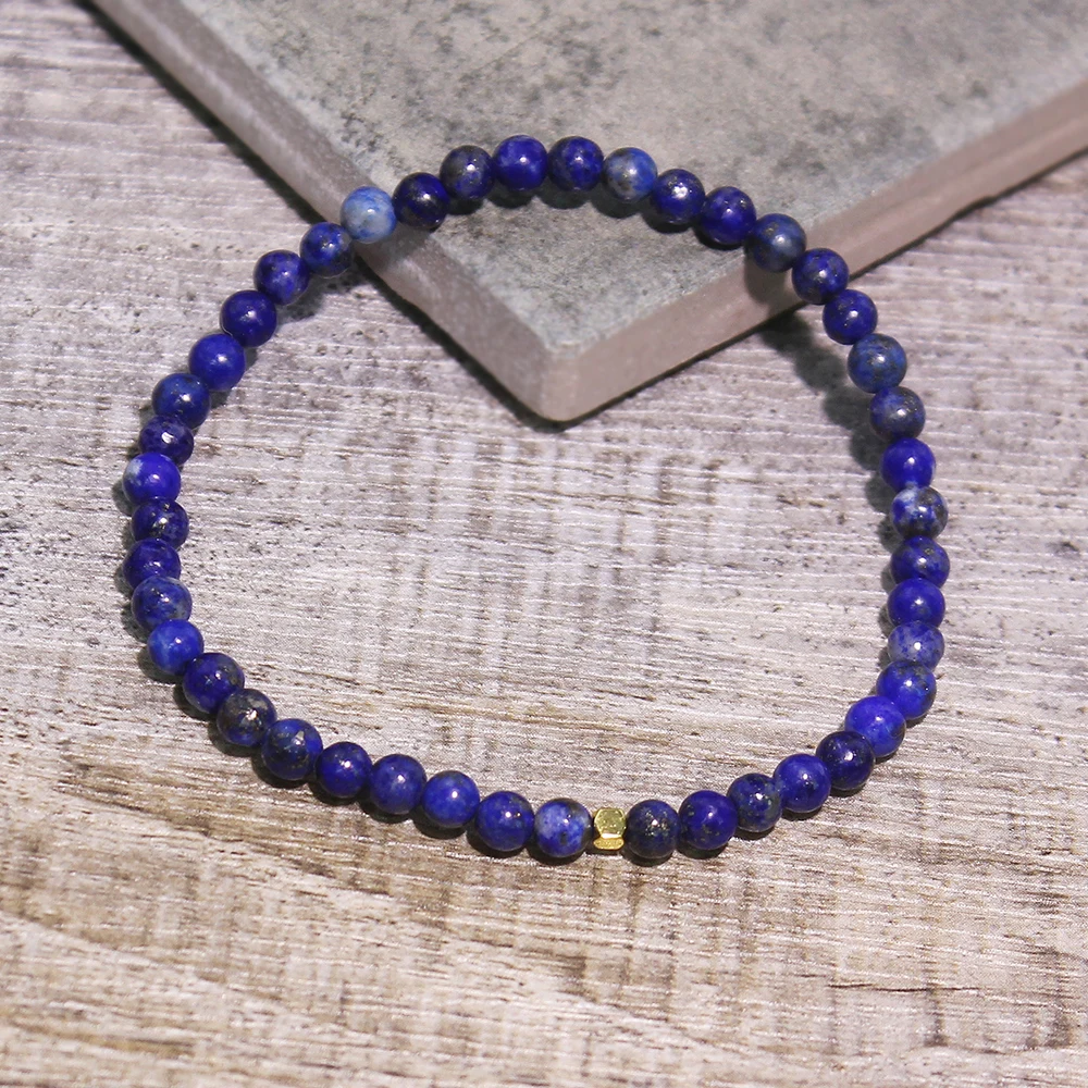 1 Stück Naturstein Lapislazuli einzelnes Gallenstein-förmiges rundes Perlenarmband