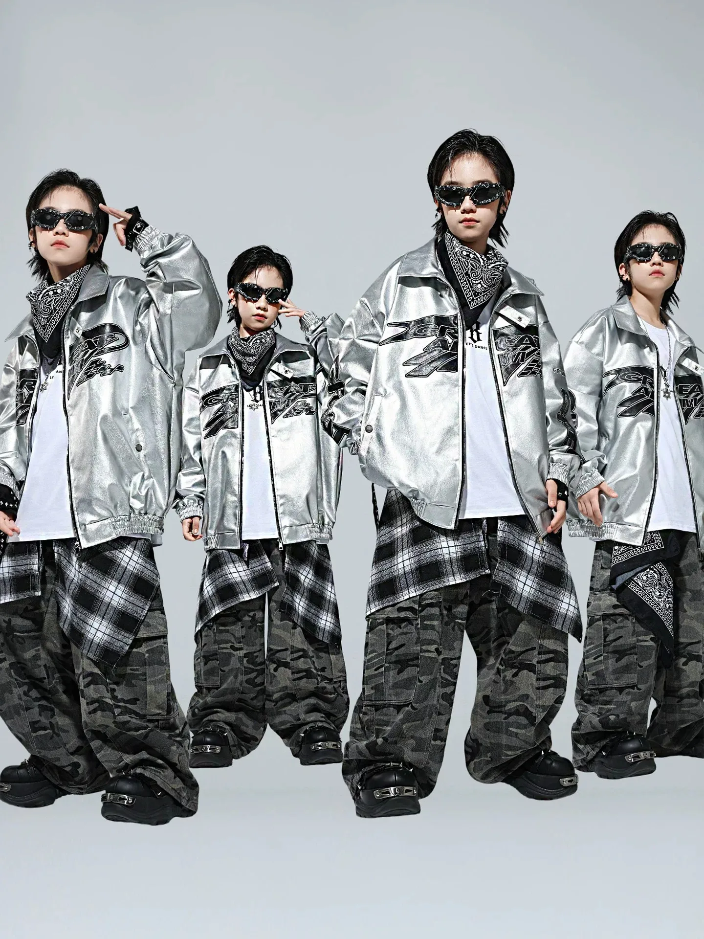 

Детский костюм для выступлений в стиле хип-хоп, комплект для мальчиков и девочек, наряд для выступлений с барабанами, одежда для джазовых танцев, модная уличная одежда