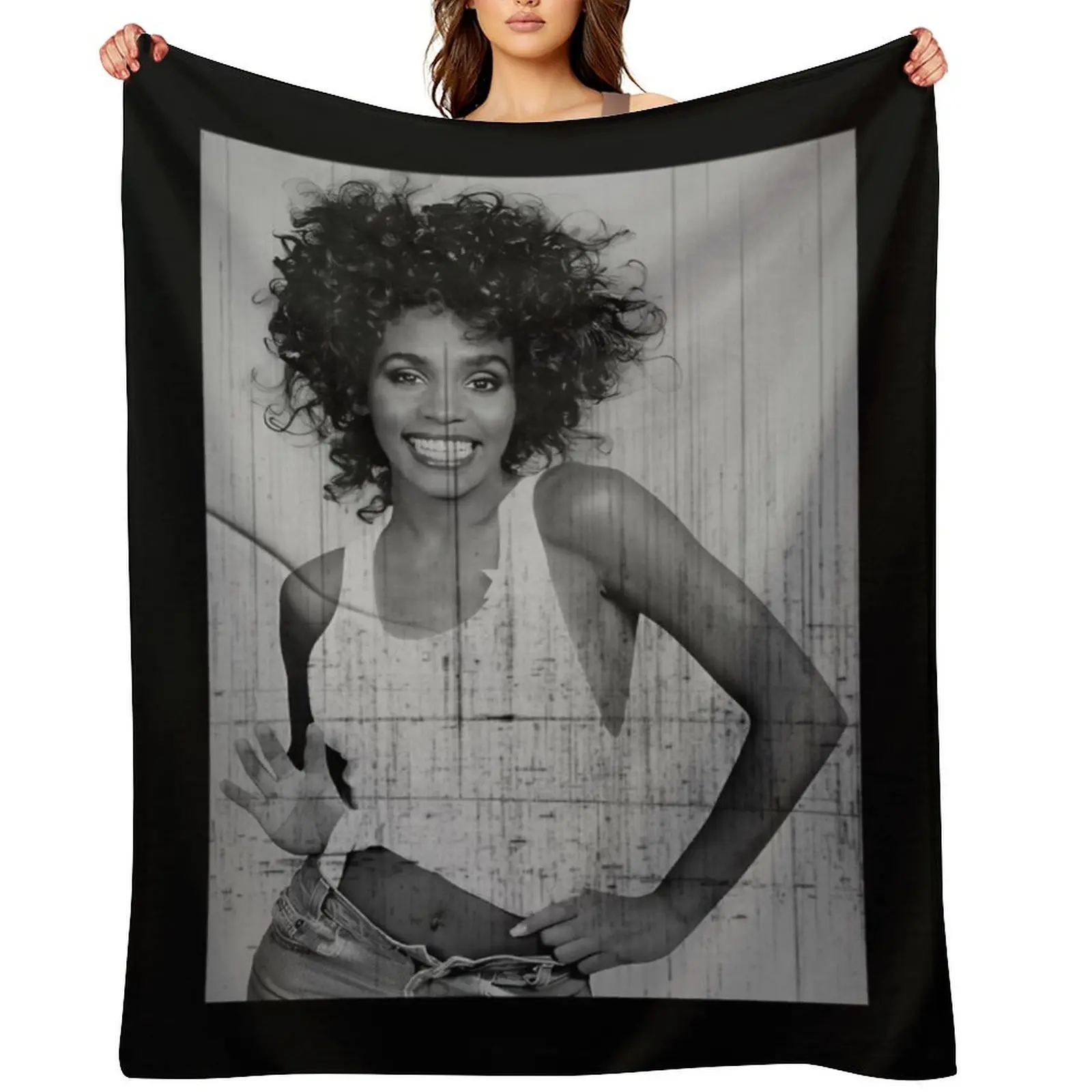 

Whitney Houston Throw Blanket Decorative Sofas Flannel Designers Warm Blankets