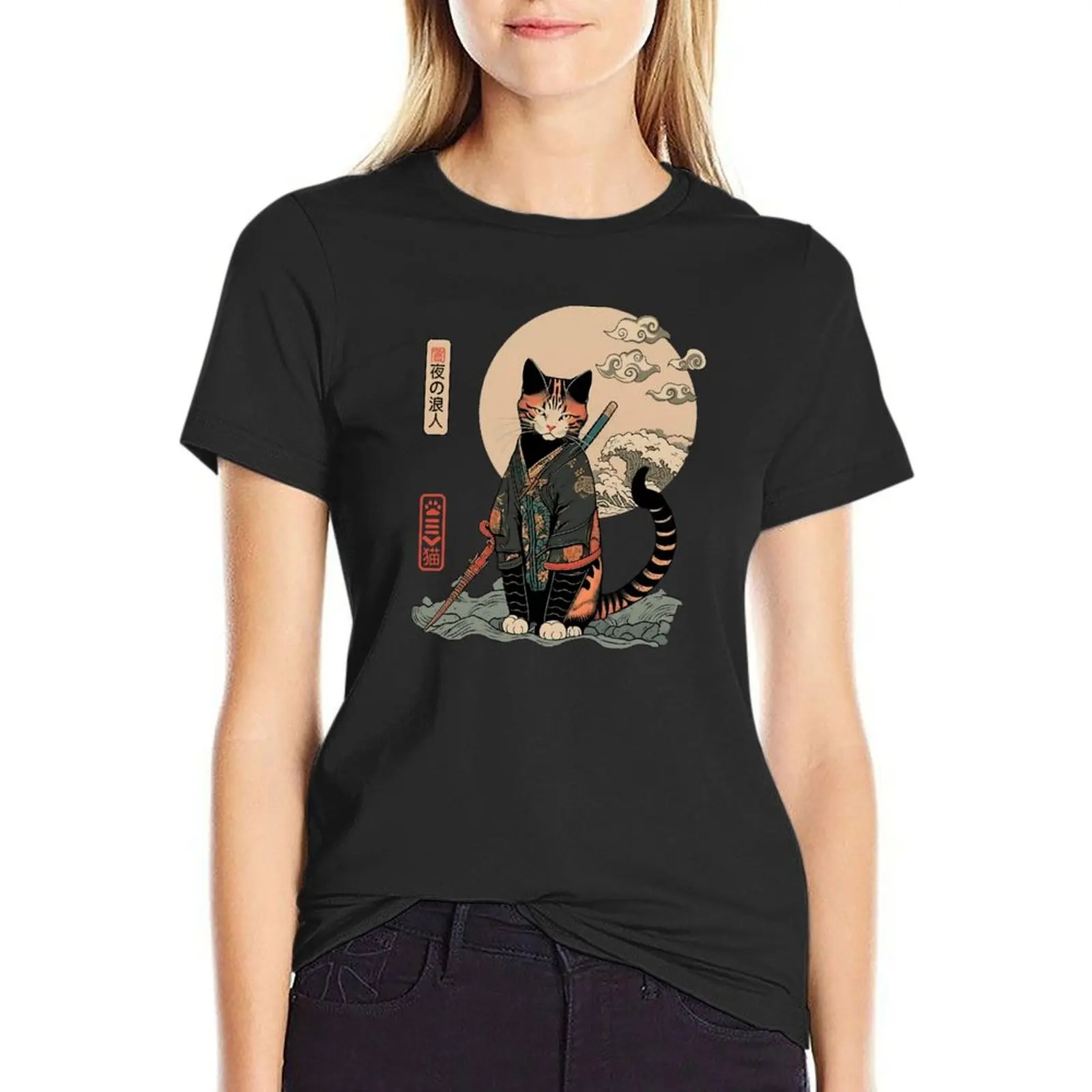 Ronin Cat 5 T-Shirt korean fashion customs design your own Summer Women's clothing