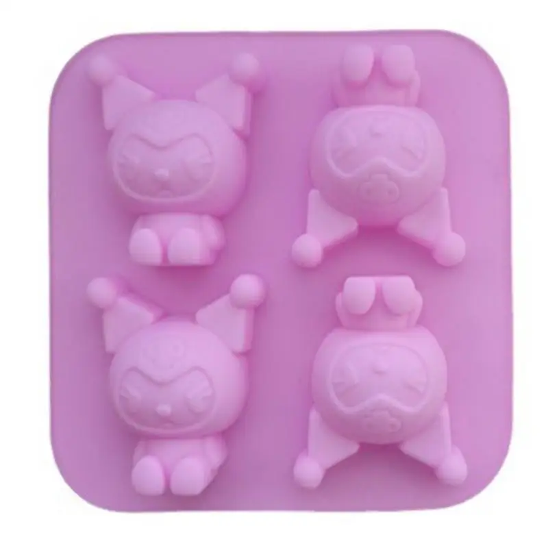 DIY Food Grade Silicone Mold Cake Baking Plaster Boneca para crianças, brinquedo de cozinha, Sanrio Kuromi Cinnamoroll My Melody Ice Chocolate, verão