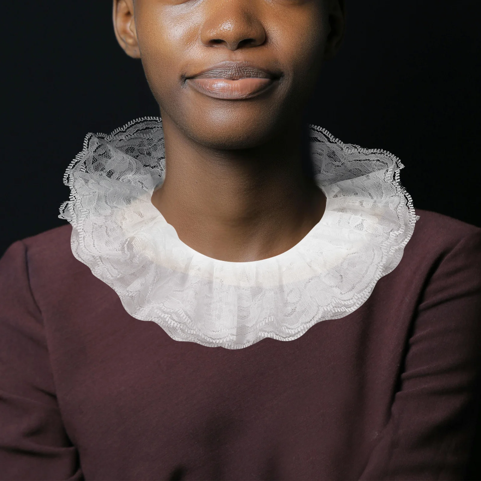 1 مجموعة لوليتا الدانتيل مجموعة الأزهار المشذبة كشكش طوق كم مع الدانتيل الأصفاد المعصم ل عصر النهضة زي حزب اللباس #4