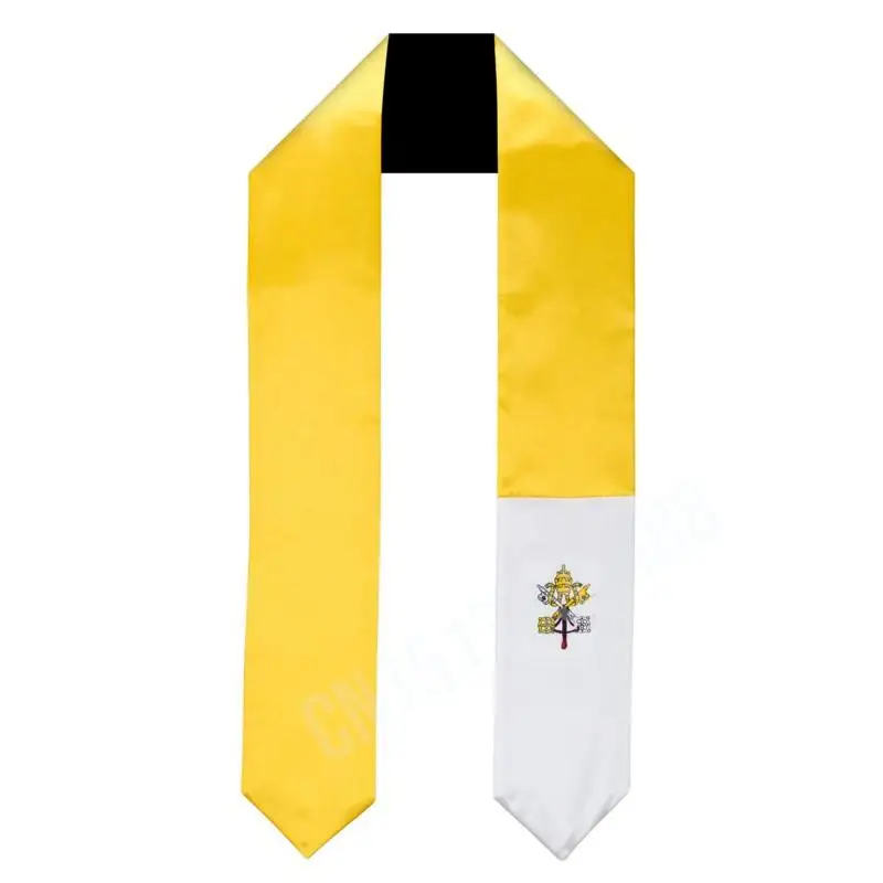 Vatican City Flag Scarf Top Print Graduation Sash Stole International Study Abroad Adult Unisex Party Accessory