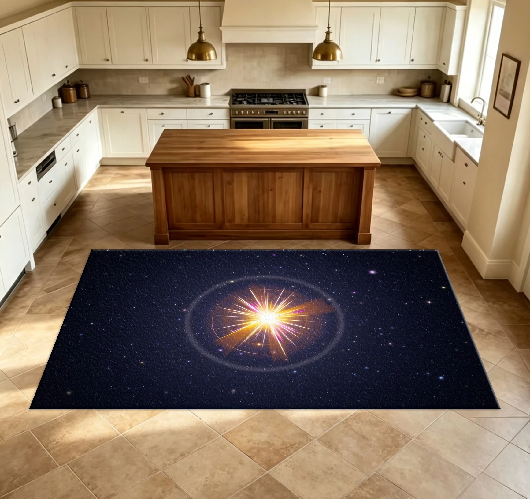 Cosmic Burst Starry Space Carpet Flooring Galaxy Star Print Household Indoor Floor Area Rug