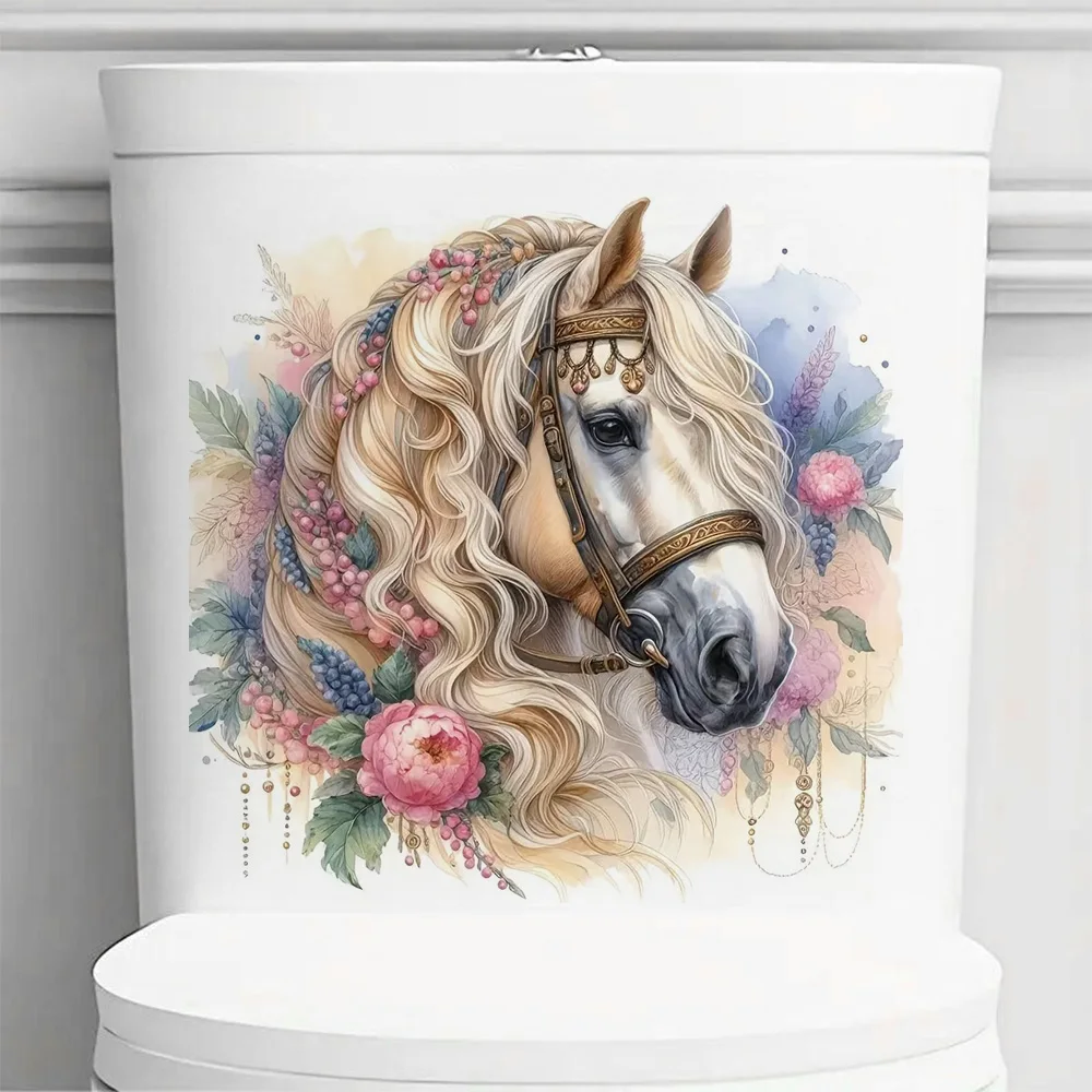 

Vibrant Horse Head Vinyl Sticker , Waterproof Vinyl Material, Ideal for Toilet, Home , Refrigerator, Car, Window, Wall Decor