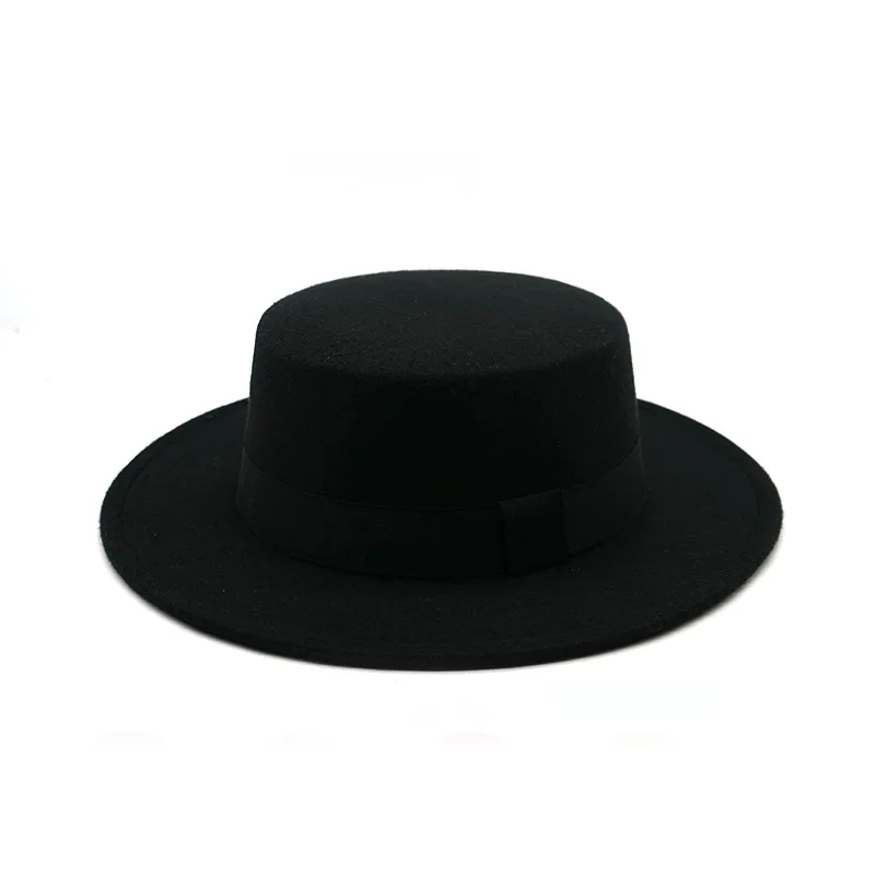 Chapeau Fedora à large bord en laine pour femmes, chapeaux en feutre, casquette Jazz, melon classique, style britannique rétro, nouveau, automne,