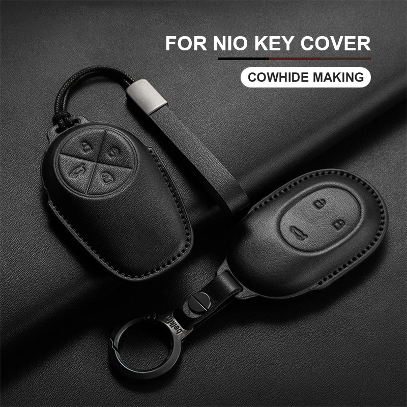 

Fits For NIO WeiLai ET7 ET5 EC6 ES6 ES8 Leather Car Smart Remote Key Case Cover Protector Shell Holder Keychain Auto Accessories