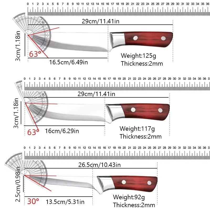 Kitchen Cleaver Japanese Chef Knife Raw Fish Meat Cutting Boning Butcher Knife with Sheath Barbecue Slicing Cutter