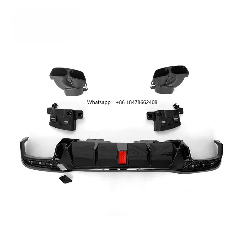 

ABS Diffuser With Exhaust Tips and Brackets Rear Bumper Lip for GLE-Class W166 GLE 450 GLE63 Sport SUV 2015-2020
