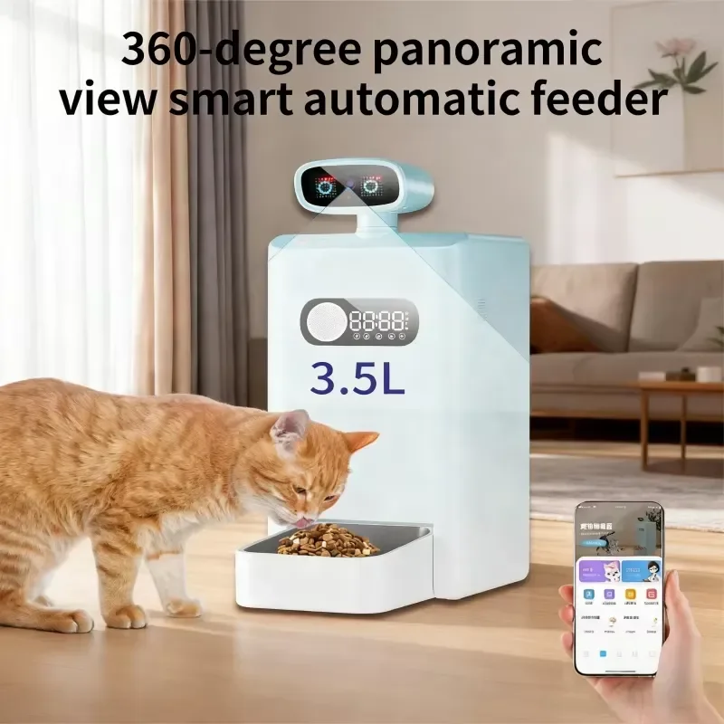 USMILEPET AI-Powered Multi-Function Pet Feeder with 360° HD Camera for Remote Monitoring and Fully Automatic Operation