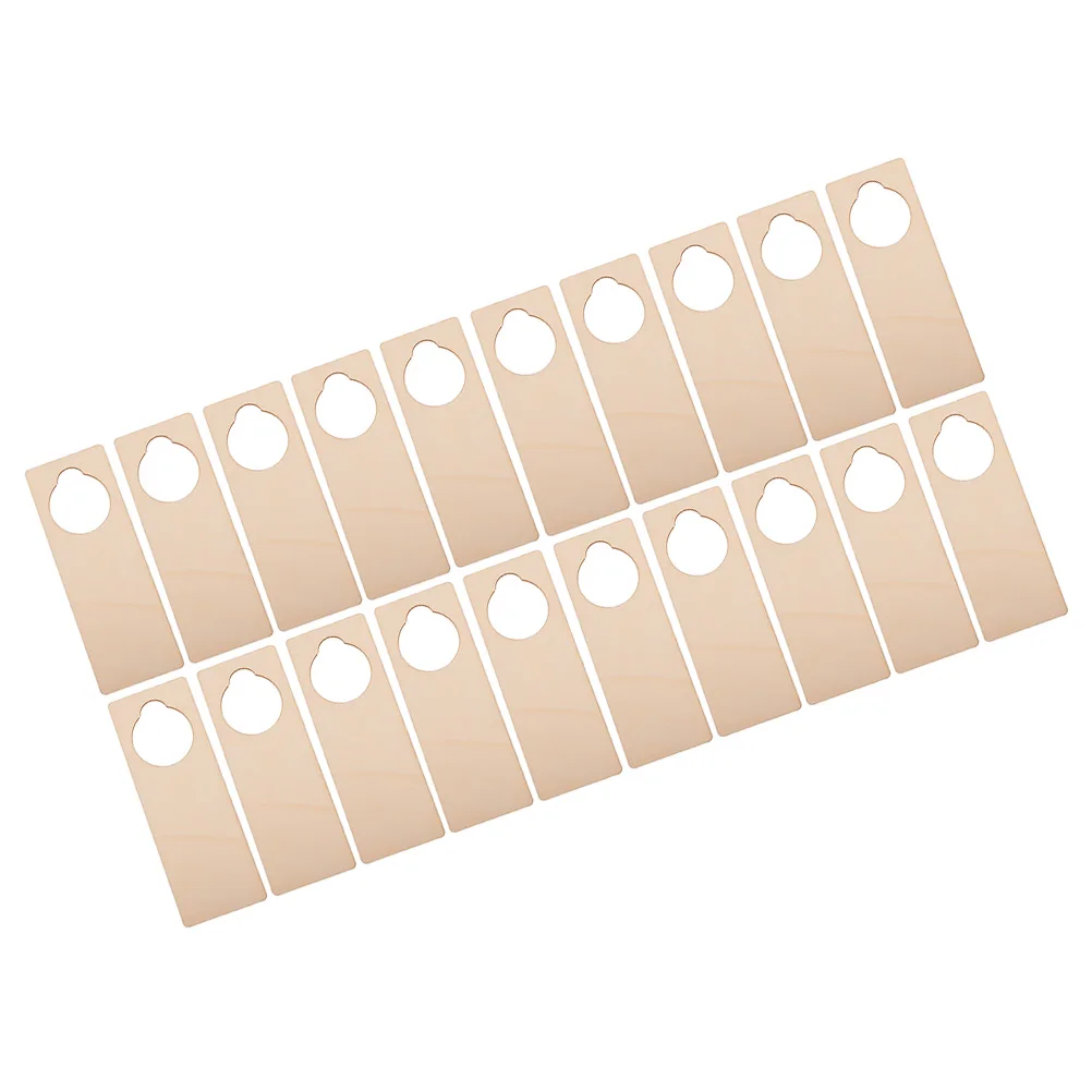 

20pcs Door Hanging Sign Blank Hanger Tags Wood Decor Prompt Board Craft Plaque Diy Decoration Wooden Slices For Painting