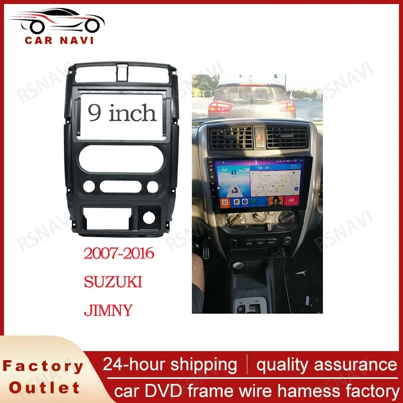 RSNAVI 2 DIN car Android frame Car Radio Fascia For Suzuki Jimny 2007-2016 Dash Dashboard Frame Panel Trim Kit Stereo