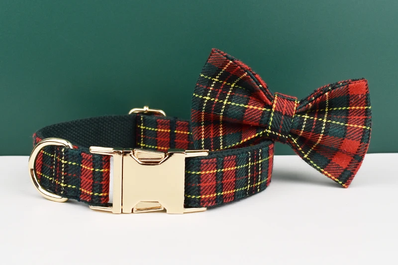 Luxus-Halsband-Leine-Hundegeschirr-Set mit individuellem Logo, TS-Zubehör, Hundehalsband-Leine-Geschirr-Set, Hundehalsband mit amerikanischer Flagge und Gittermuster 16 – Detail 3